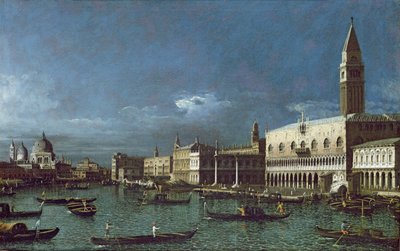 Het Grote Kanaal met de Kerk van Santa Maria della Salute, 18e eeuw door Bernardo Bellotto